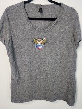 District Made Gray V-Neck Large CAHP Softball Graphic Tee 38th Annual Tournament